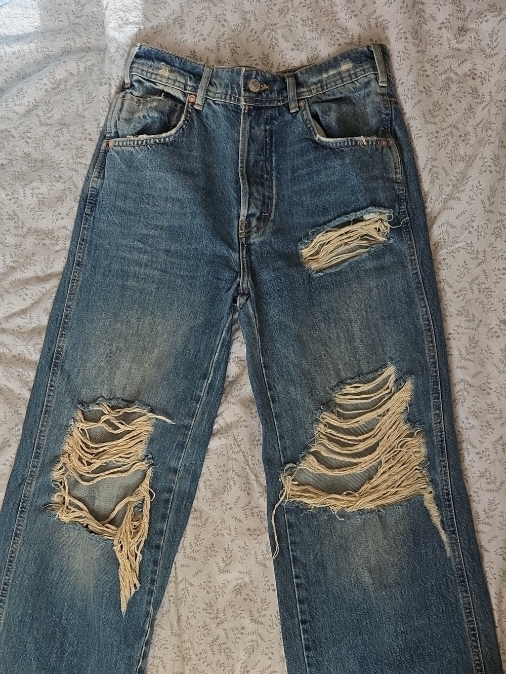 Free People high rise distressed jeans